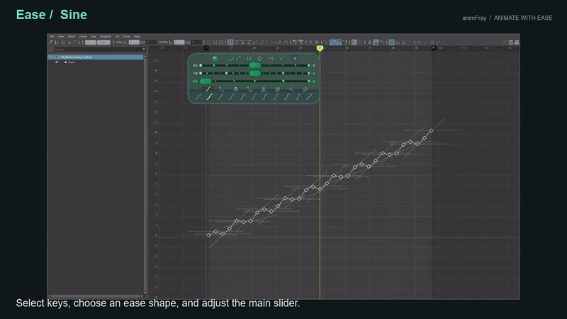 Ease shapes demonstrated in Maya